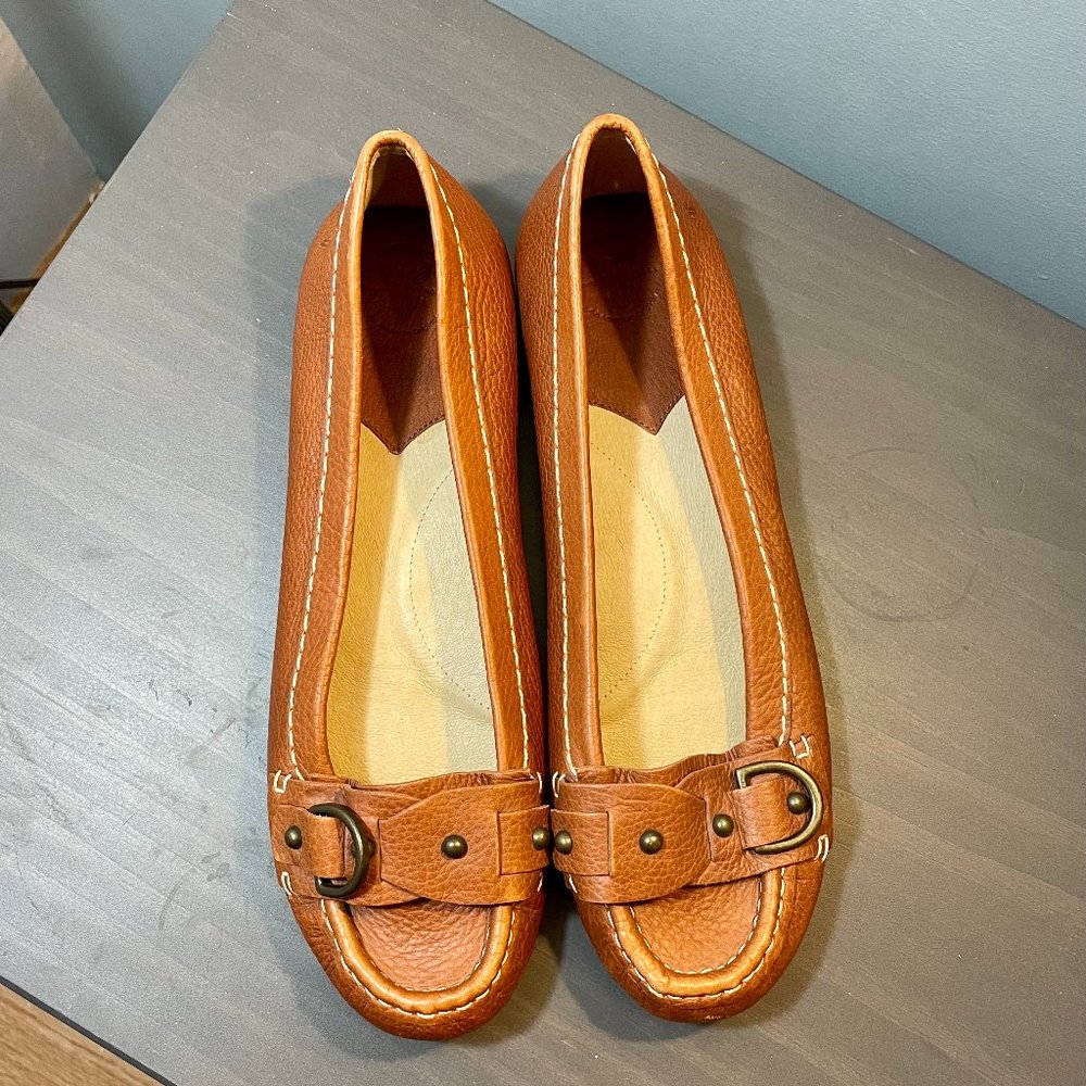 FRYE Brown Leather Flats - Never Used Size 10